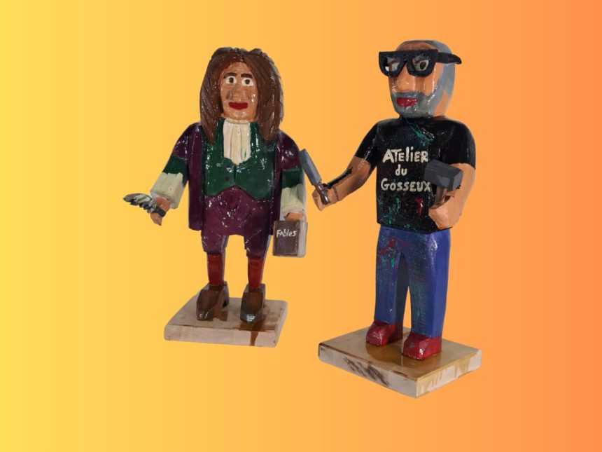 Sculptures de Jean de La Fontaine et de l'artiste Patrick Lavallée